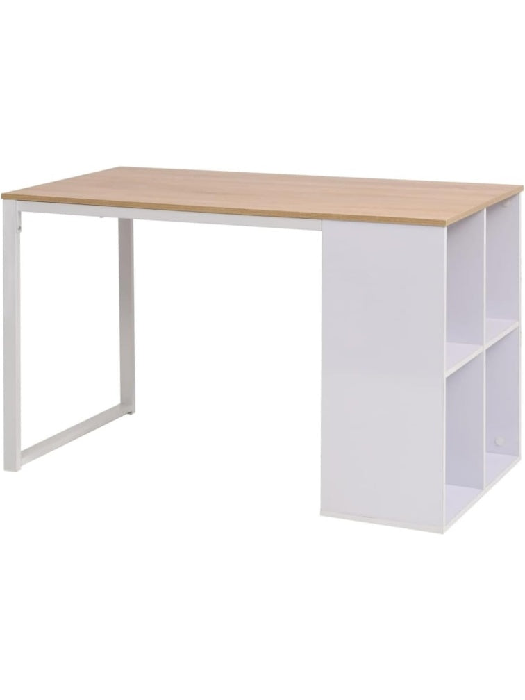 Computertisch in Eiche und Weiss 120 x 60 x 75 cm fur Homeoffice Buro und Arbeitszimmer