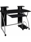 Computertisch in Schwarz 110 x 52 x 88,5 cm mit Ablage fur Buro Studium und Homeoffice