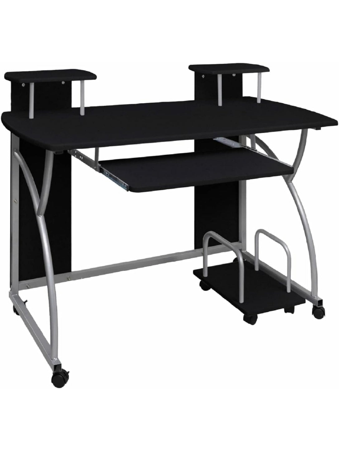 Computertisch in Schwarz 110 x 52 x 88,5 cm mit Ablage fur Buro Studium und Homeoffice