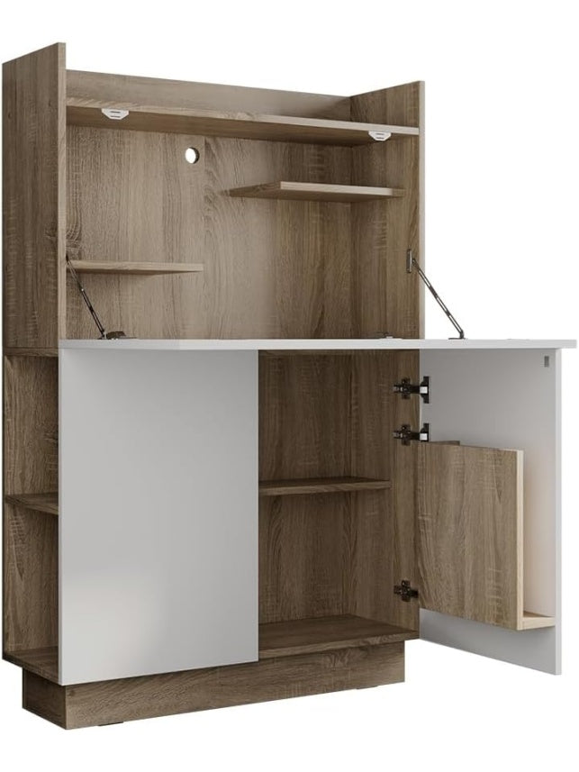Platzsparender Sekretar in Sonoma 85 x 27 cm fur kleine Wohnraume und Homeoffice