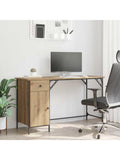 Computertisch in Artisan Eiche 131 x 48 x 75 cm mit Schubladen fur Homeoffice Buro und Arbeitszimmer