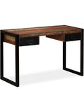Burotisch aus massivem Altholz mit zwei Schubladen 120 x 50 x 76 cm
