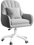 Ergonomischer Samt Burostuhl mit Kopfstutze und Drehfunktion in Grau