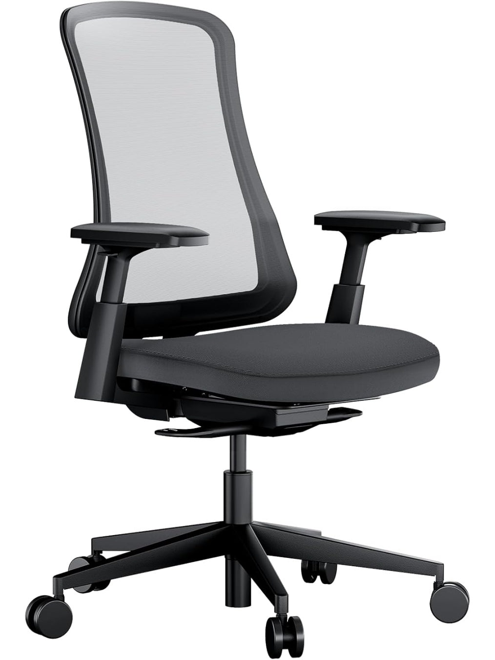 Ergonomischer Burostuhl mit Sitztiefenverstellung in Schwarz